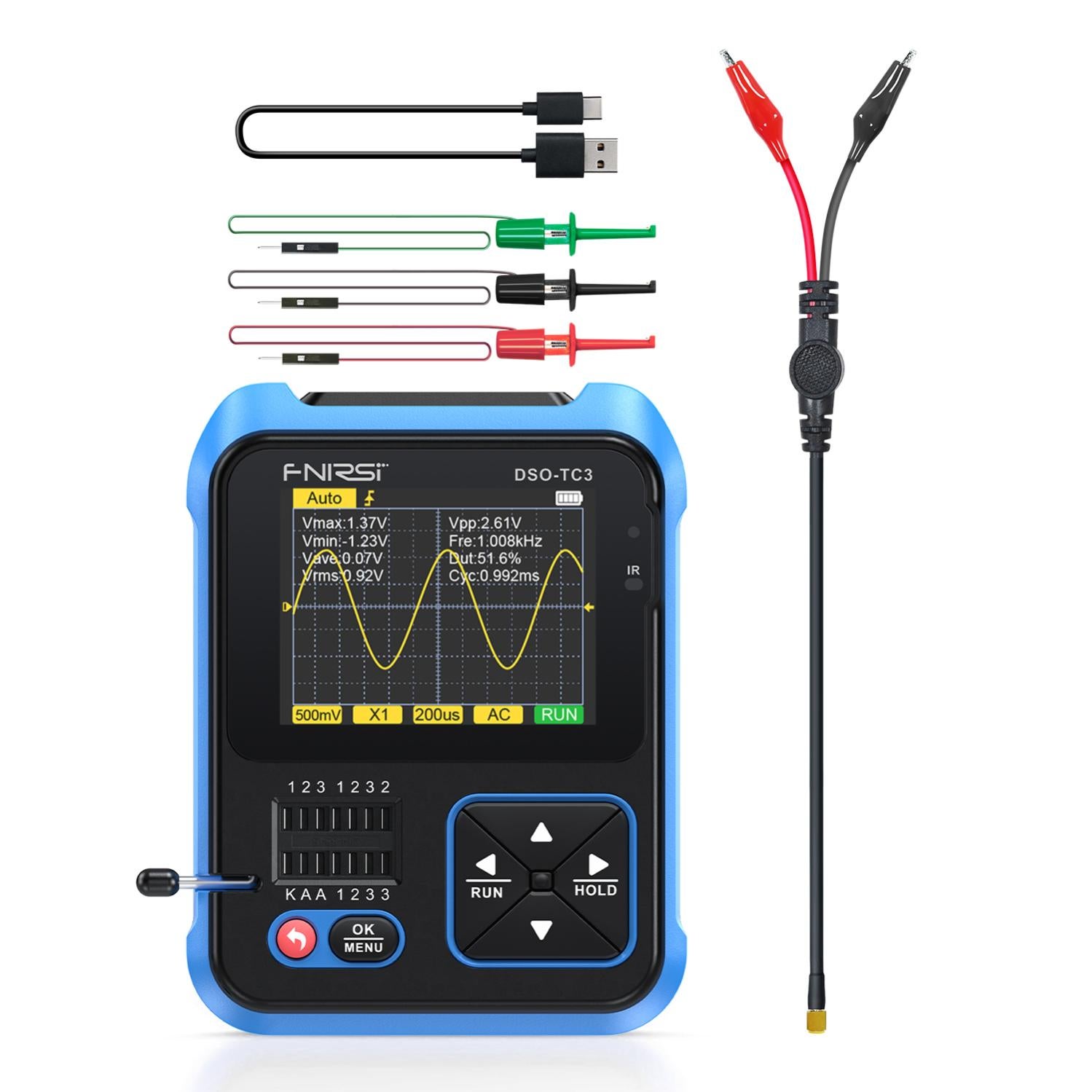 DSO138 Oscilloscopio digitale TFT 2,4 Custodia acrilico Kit fai te SMD