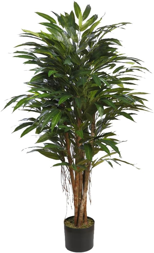 Planta artificial Palmera de bambú con maceta negro 170 cm