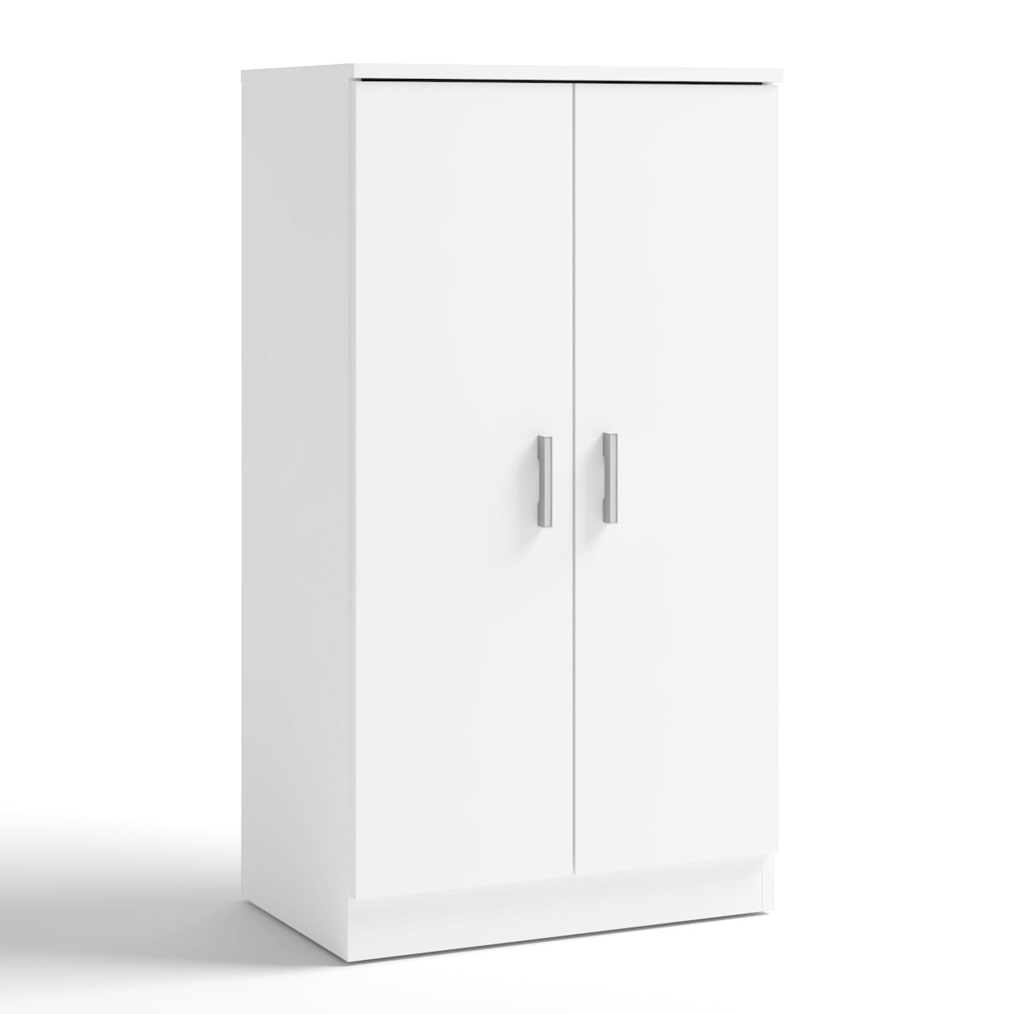 Mueble Zapatero Bilbao 2 Puertas Color Blanco, Mueble Auxiliar, 55 cm x 35 cm x 100 cm Leroy