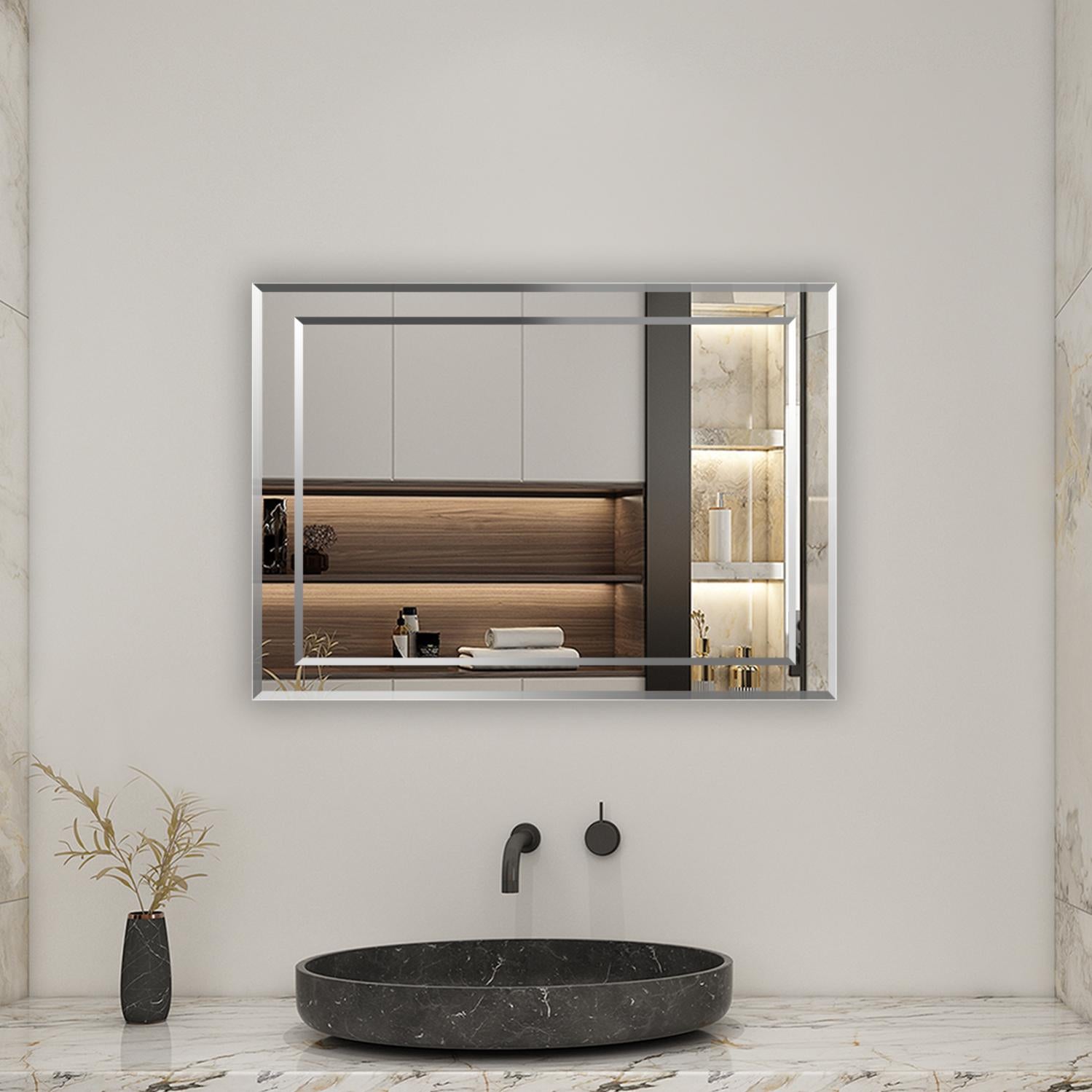 Specchio Luce LED Da Bagno Sunny Showers | 60x50 Cm | Rame E Bianco | IP44 Touch Antiappannamento
