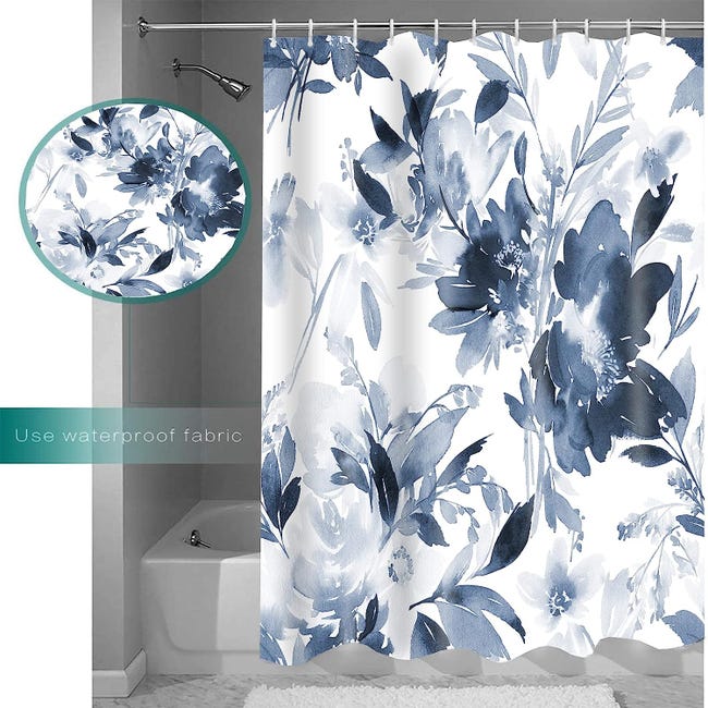Petit stand 36 x72 Floral rideau de douche avec crochet ensemble
