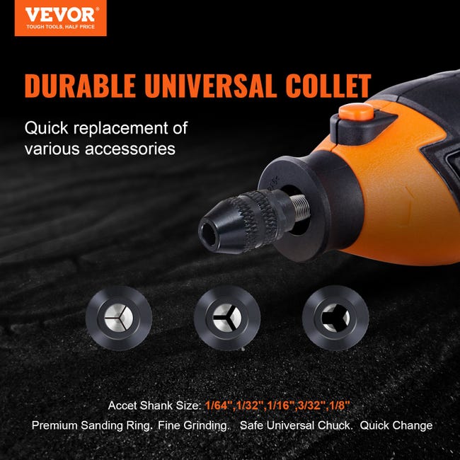 VEVOR Kit d'Accessoires pour Outils Rotatifs 357PCS Sculpter Poncer Couper  Polir
