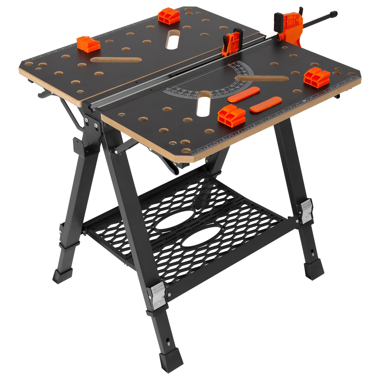 Établi de travail réglable 115,5cm table pliante outil pro bricolage