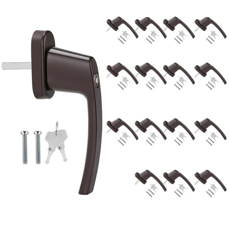Maniglia Per Finestra Maniglia Per Porta Chiave In Alluminio Con 2 Chiavi Con Serratura Marrone 16x 88924648
