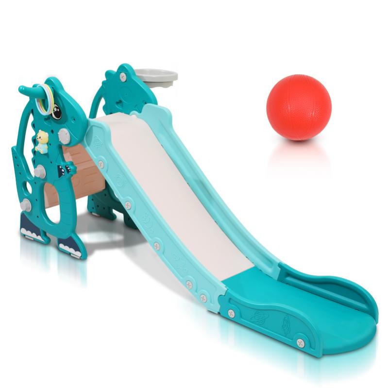 Toboggan pour enfants 4 en 1 Aire de jeux pliable avec panier de basket