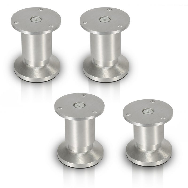 4X Pies de Mueble Pedestal Pies de Mueble Patas de Armario Cama Ajustable- Aluminio-200mm