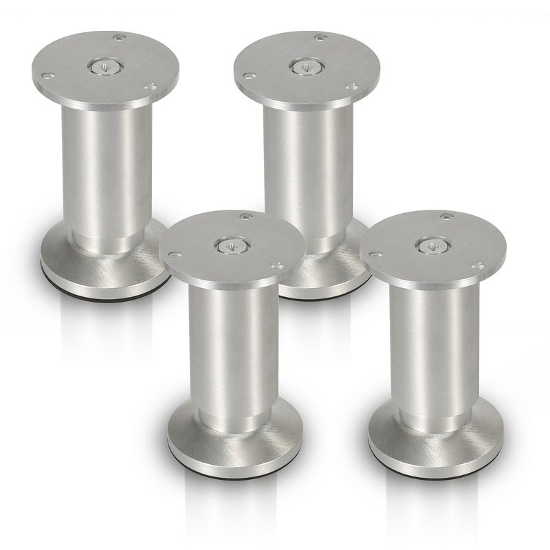 4x pies de mueble pedestal pies de mueble patas de armario cama ajustable-aluminio-200mm