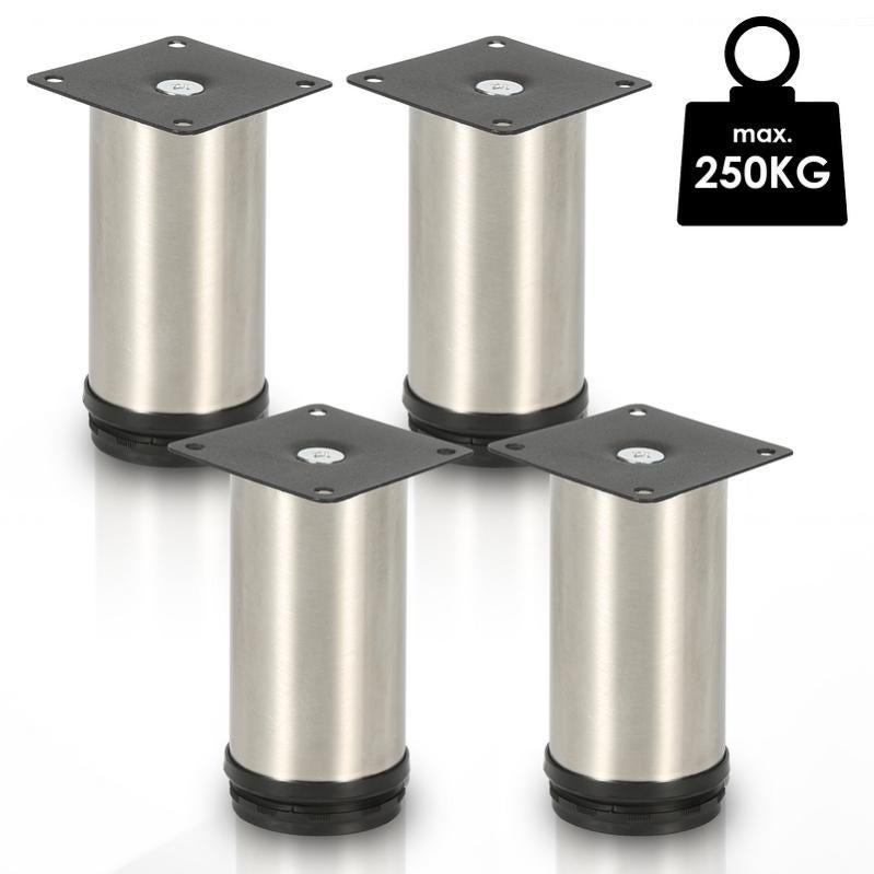 4 Piedi Per Letti In Legno Di Faggio | Finitura Laccata Nero | Altezza 20 Cm - Fabbricazione Francese - Foto 2