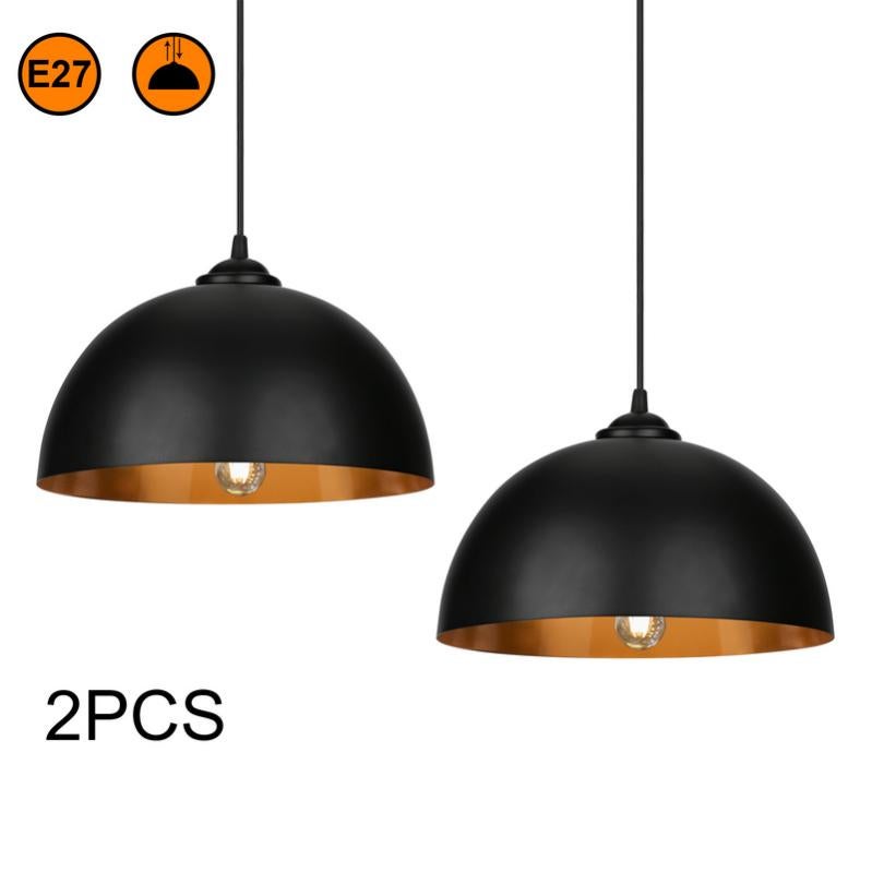 Lustre Suspendu Extérieur Avec Prise E27 Et Variateur - Câble 4,5 M, Abat-jour Métal Noir | Pour Terrasse, Jardin, Balcon, Ambiance Réglable, Installation Facile