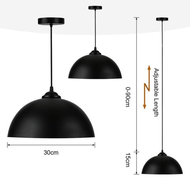 2X Lampada A Sospensione, Lampadario Da Soffitto Con 36cm Paralume - Foto 8