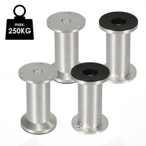 4X Piedistallo per mobili Piedi per mobili Gambe per armadi regolabili Letto-Alluminio-180mm