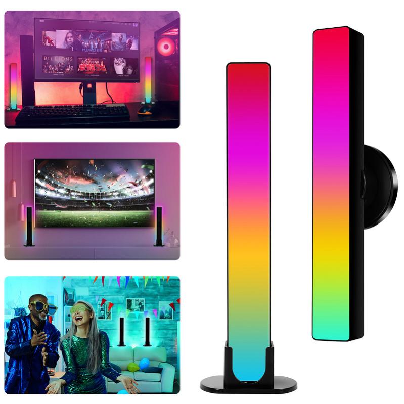 Smart LED Lamp 2 PCS, Music Sync Mood Light, RGB Bluetooth Bar APP