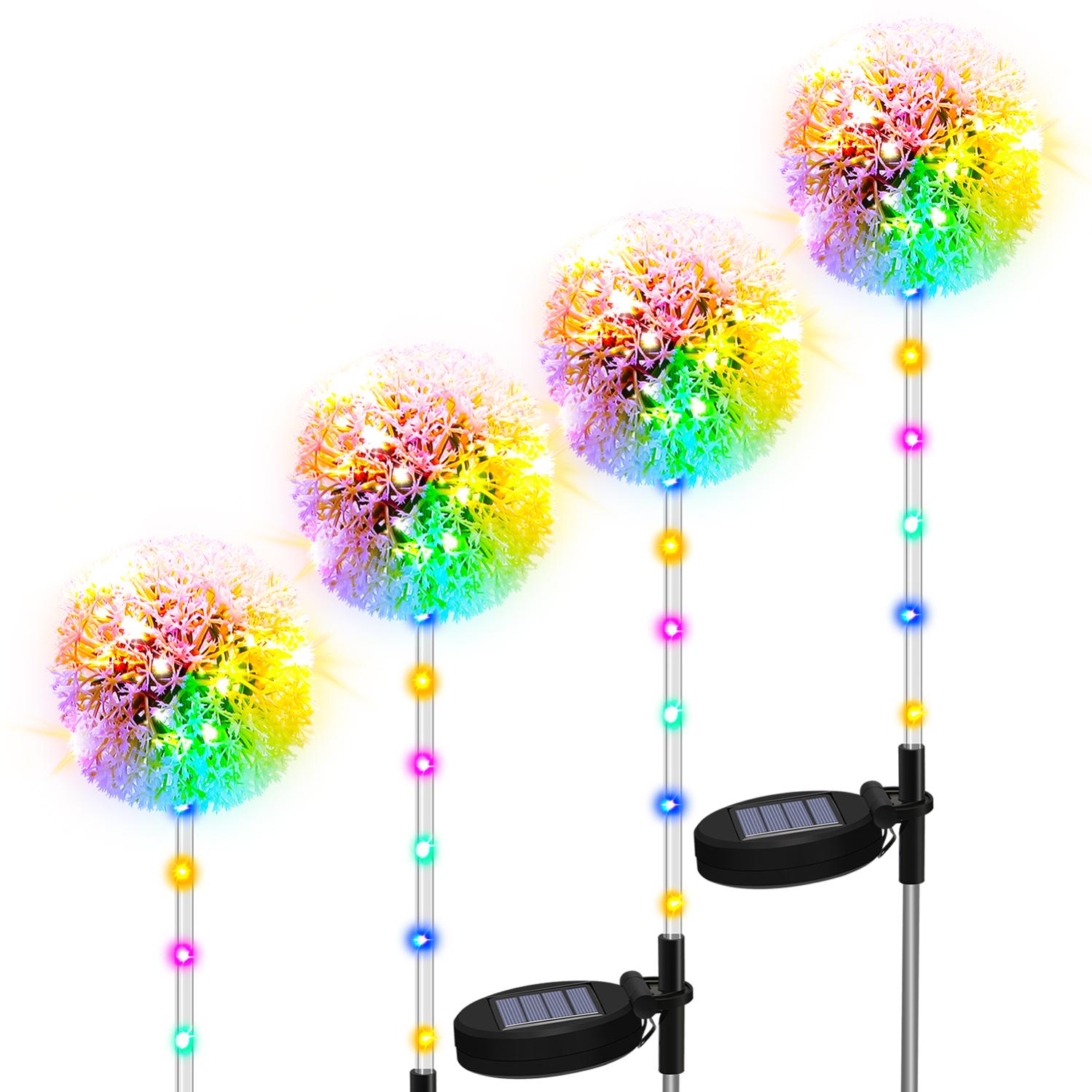 Lampada solare da esterno, 4 pezzi lampada solare Dandelion IP65