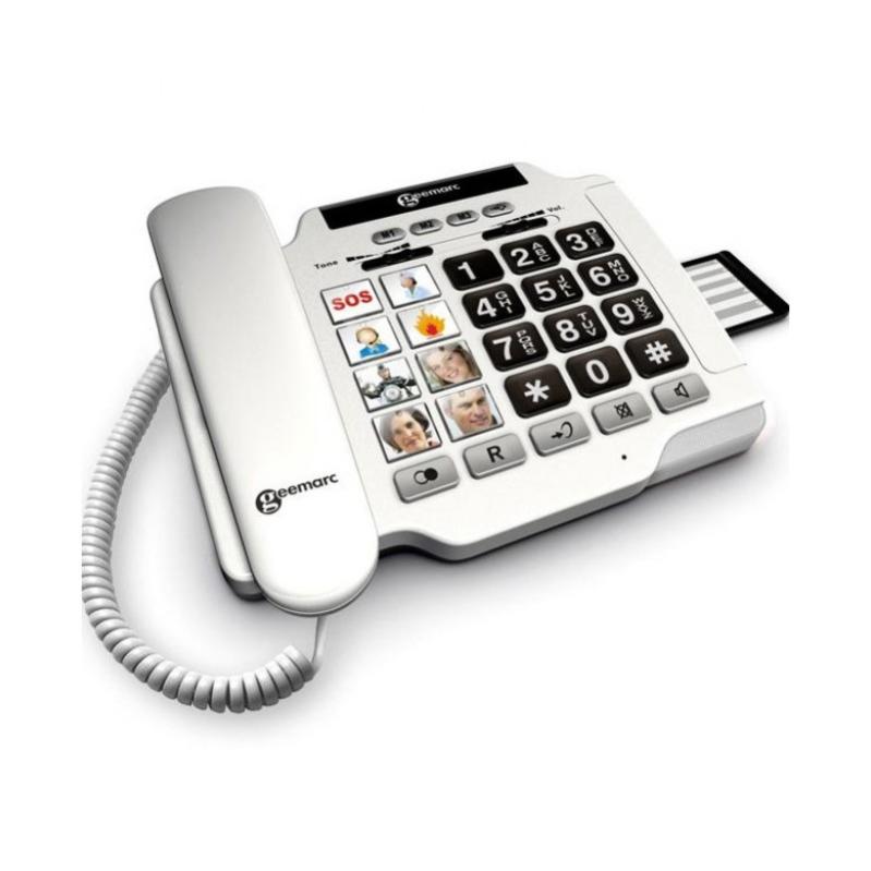 Téléphone Amplifié pour senior et malentendant - Photophone 100 (+40dB ...
