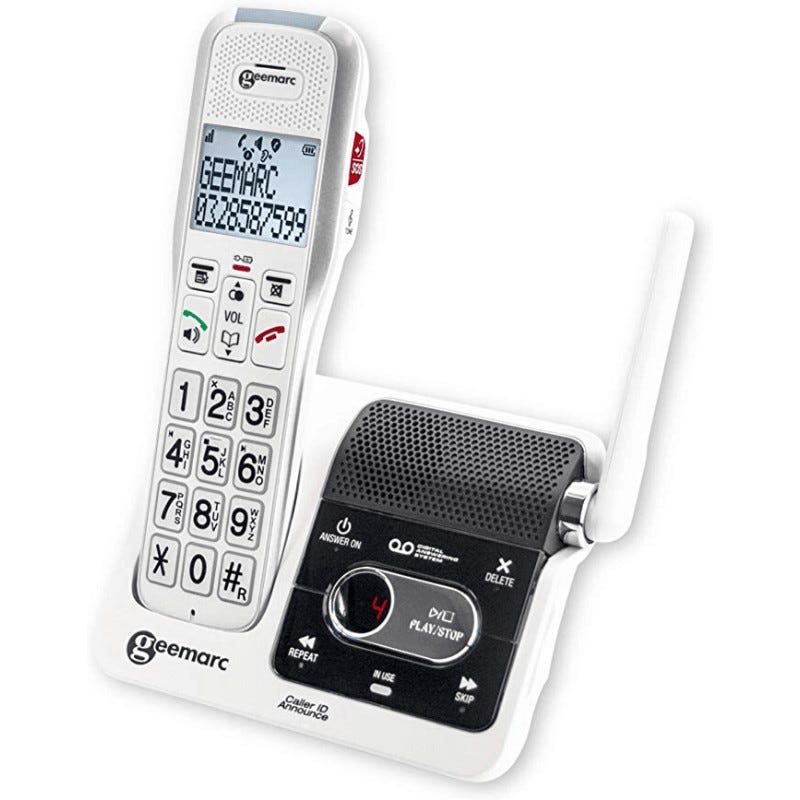 Téléphone fixe senior amplifié Geemarc 595 U.L.E - avec blocage d