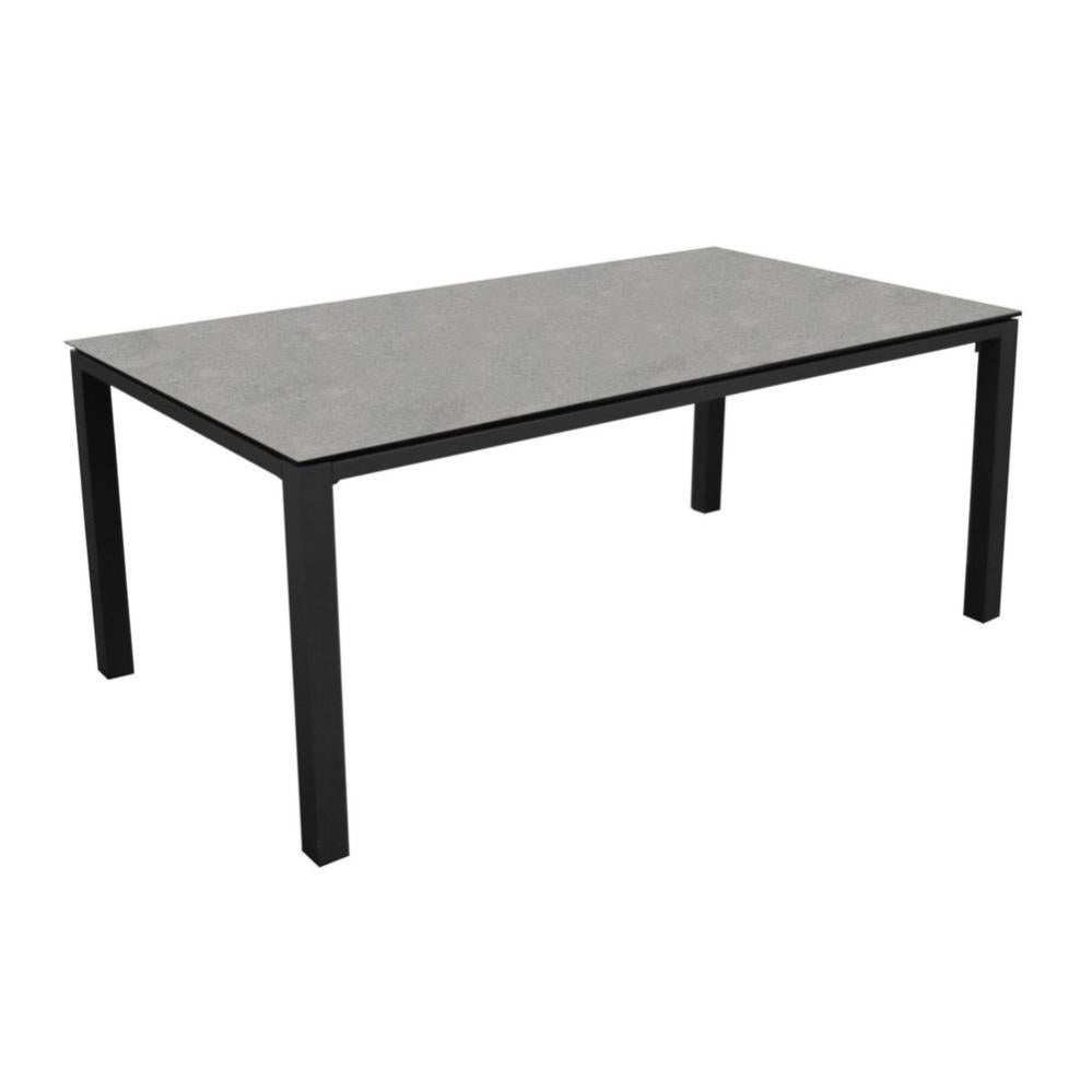 Table de jardin rectangulaire Stonéo, plateau Kedra ® alu/kedra