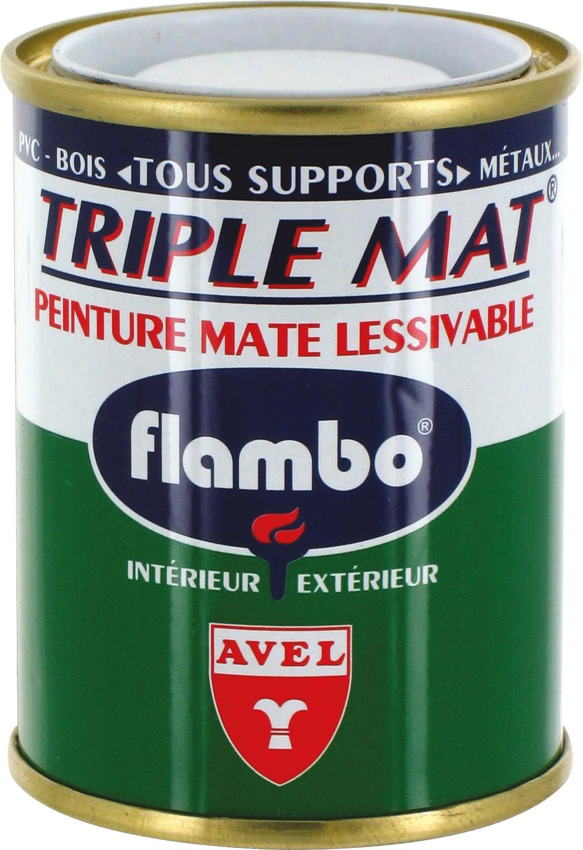 Peinture mate lessivable Flambo Boîte 100 ml Blanc Leroy Merlin