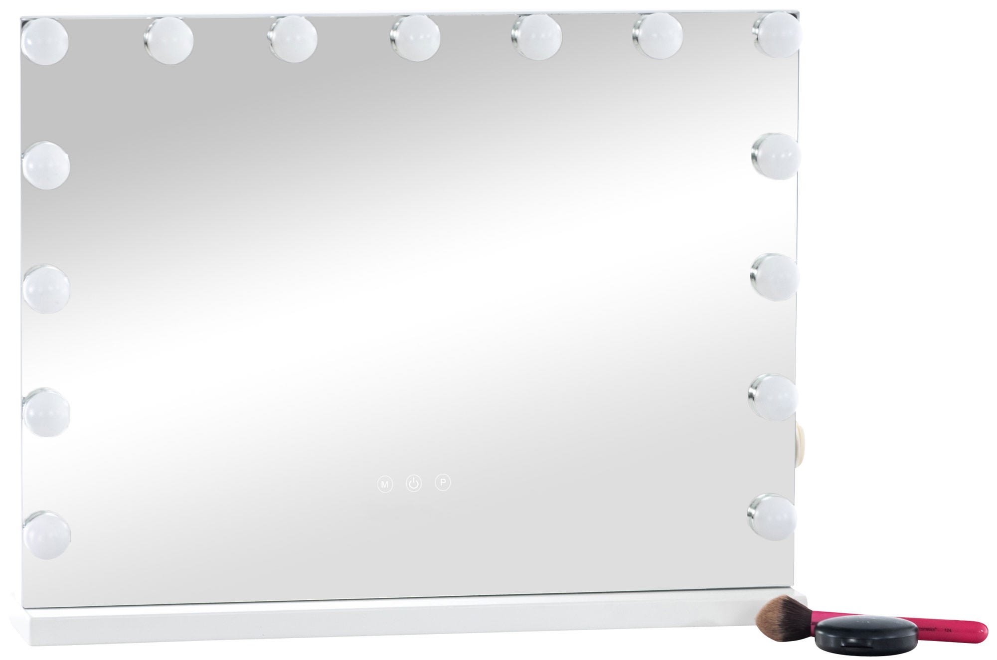 Specchio per trucco con luci Marlene bianco