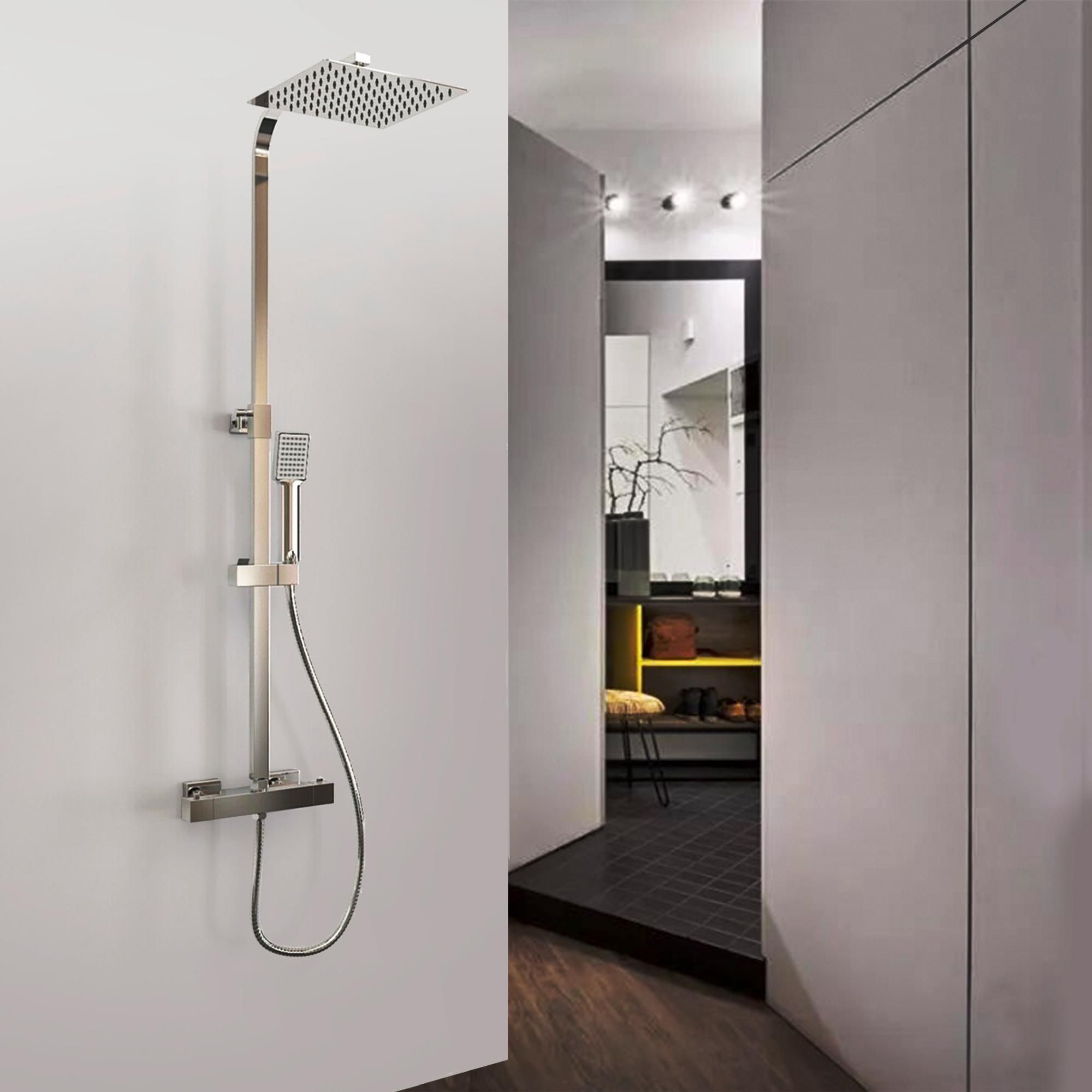 AICA Columna de Ducha 80 120cm Mezclador Termost tico Cuadrado