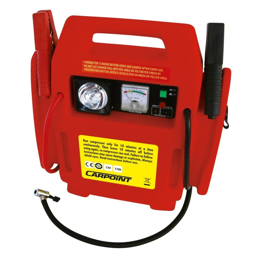 Démarreur 12 V/17 Ah et compresseur d'air Rouge Carpoint | Leroy Merlin