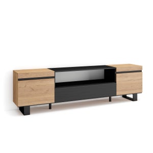 Mueble TV de diseño con puertas abatibles de cajón 200cm salón Daiquiri  Anthracite L
