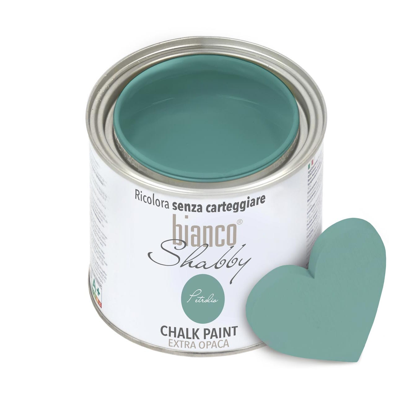 Chalk Paint extra opaca biancoShabby® - Ricolora mobili pareti oggetti senza  carteggiare - Petrolio 500 ml