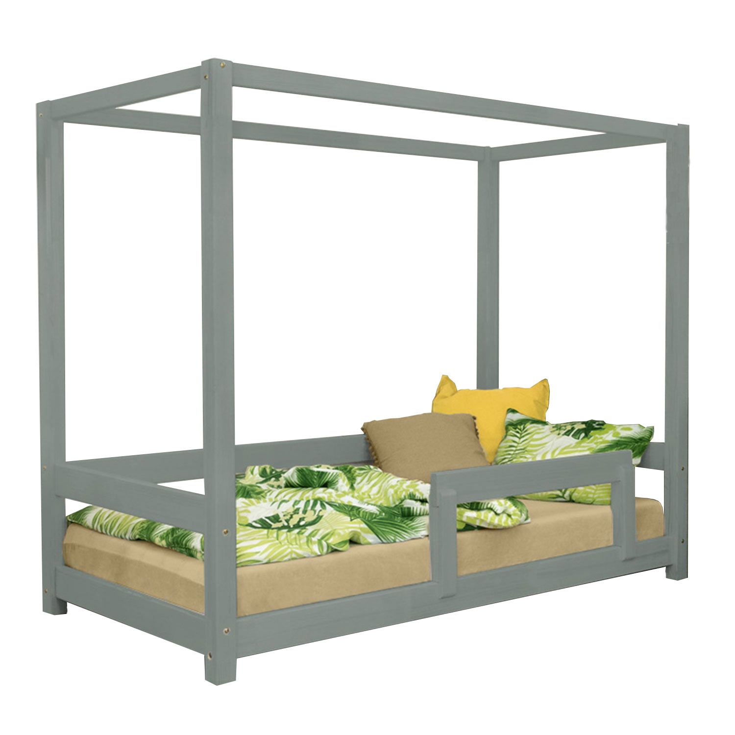 Letto cabina per bambini BUNKY 90 x 200 verde salvia