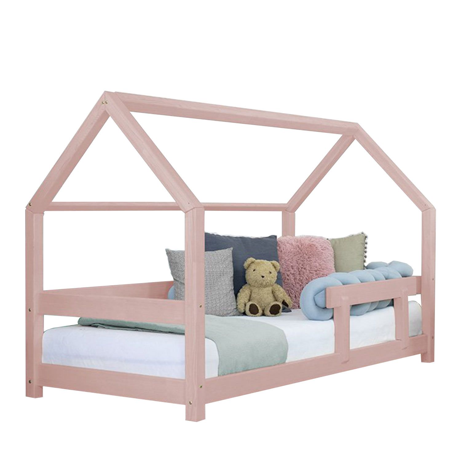 Letto cabina per bambini TERY 80 x 160 rosa pastello