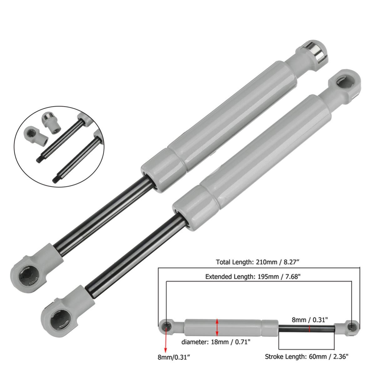 Frankberg 2 Amortiguadores Universales De Gas 400 N 500 Mm 205 Mm