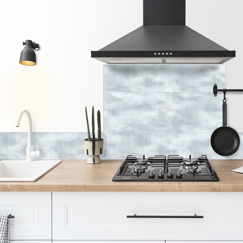 Panel antisalpicaduras de cristal Blanco Protección pared cocina