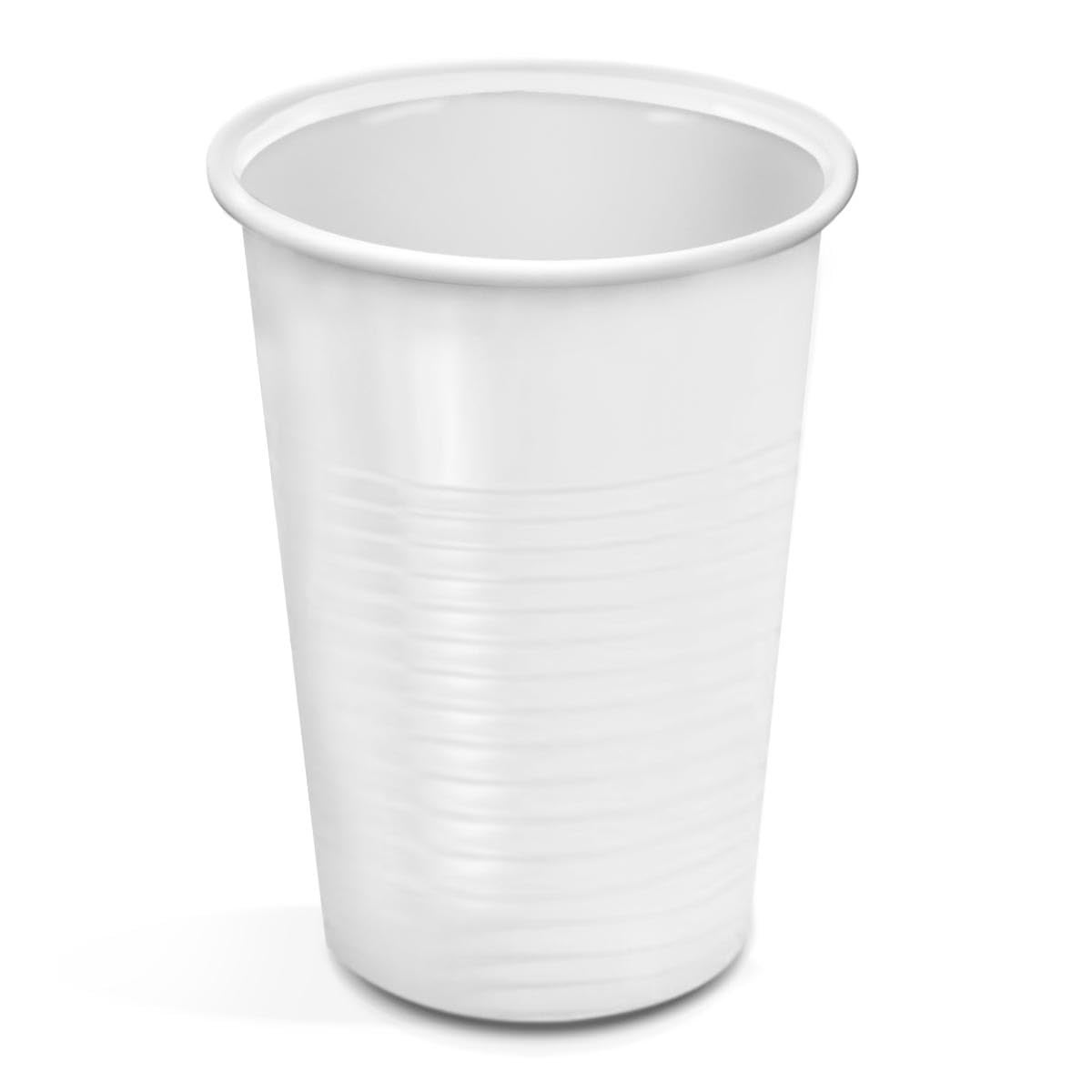 Vasos Desechables 50 Unidades De Plastico 250 Cc Blanco con