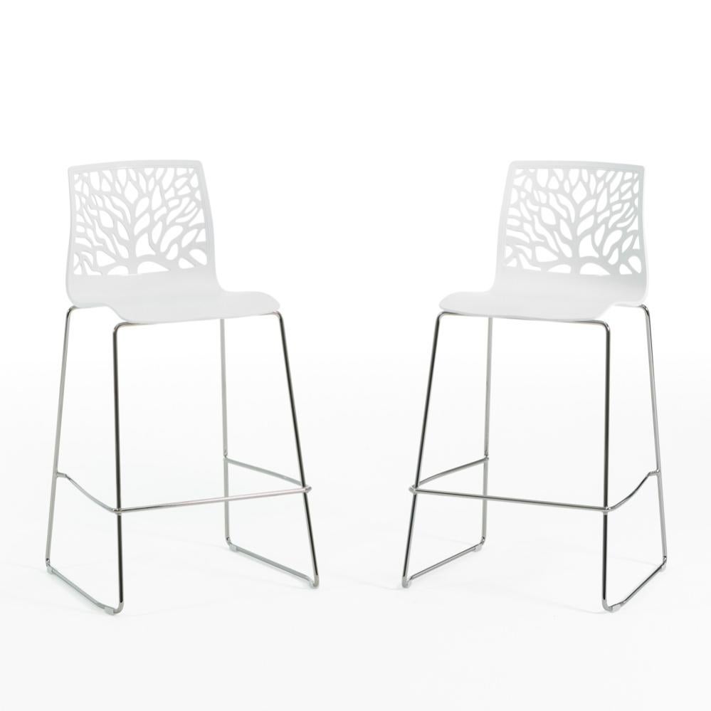 Set 2 Sgabelli Cucina Moderni In Polipropilene - H 66cm, Bianco, Made In Italy - Foto 4