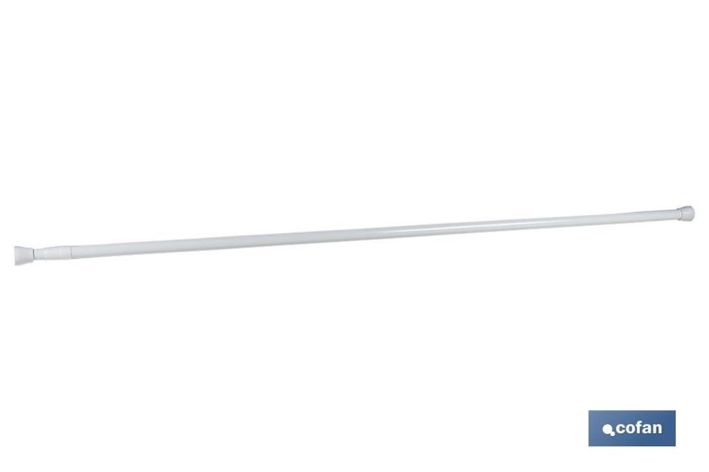 Bastone Tenda A Pressione Regolabile 410-500 Cm – Diametro 33 Mm, Antiscivolo, Per Bagno E Cucina, Bianco