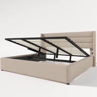 Letto Calabria Imbottito Con Contenitore Idraulico - Design Moderno In Tessuto Antracite 140x200 O 180x200 Cm - Foto 10