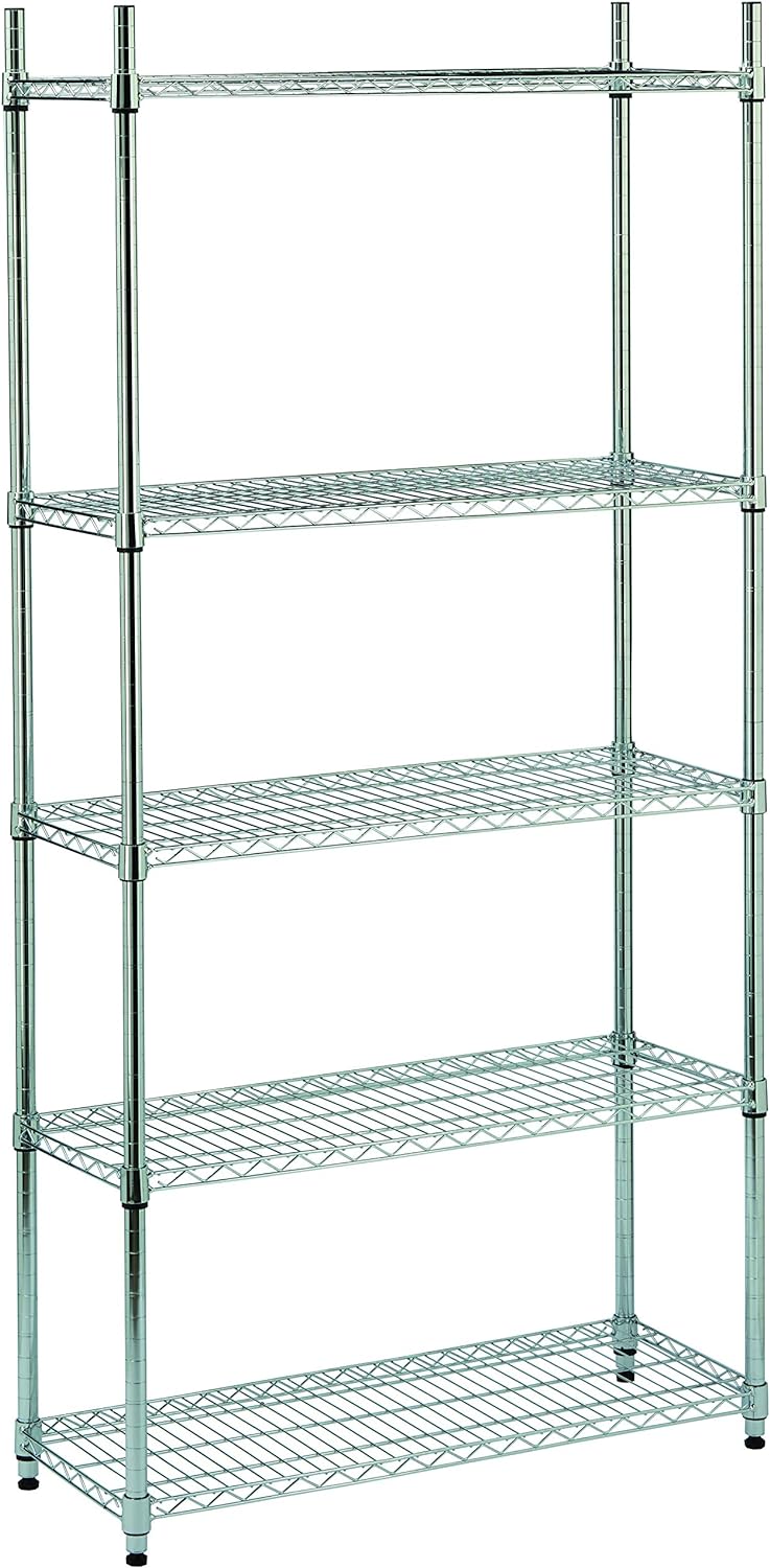 Scaffale cromato King home S1775001 da montare composto da 3 ripiani  60x35cm h 90cm venduto smontato