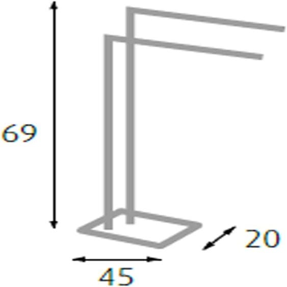 Toallero de pie Telavi 2 barras en forma escalonada acero 88 x 40 x 20 cm  negro [en.casa]