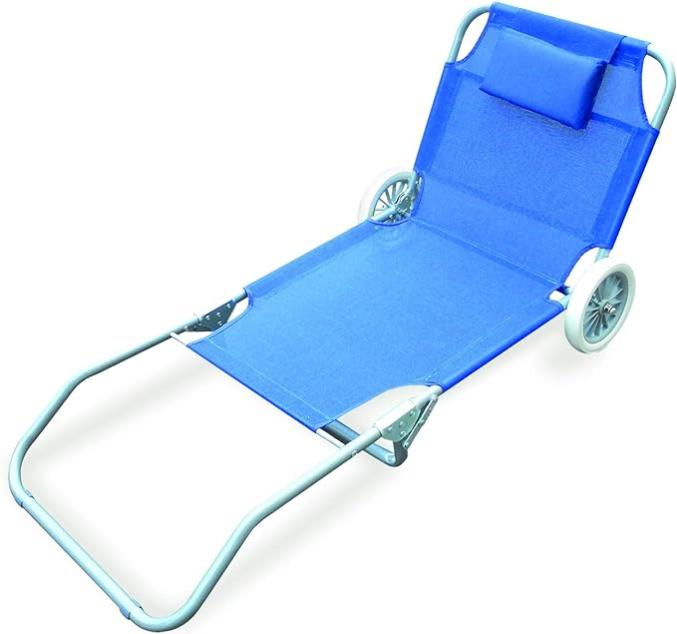 Garden Friend Cot Menorca 66x150x90h cm avec roues Bleu Leroy Merlin