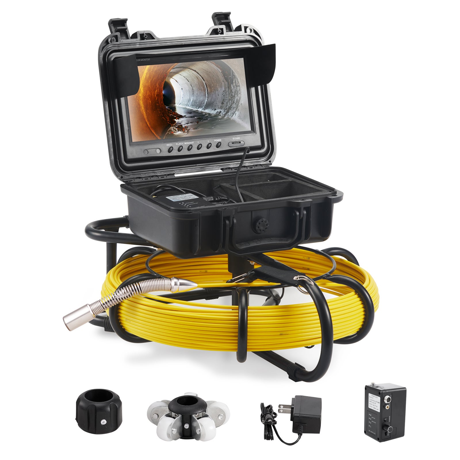 Caméra inspection canalisation - 20 m - 12 LED - Écran 7 pouces