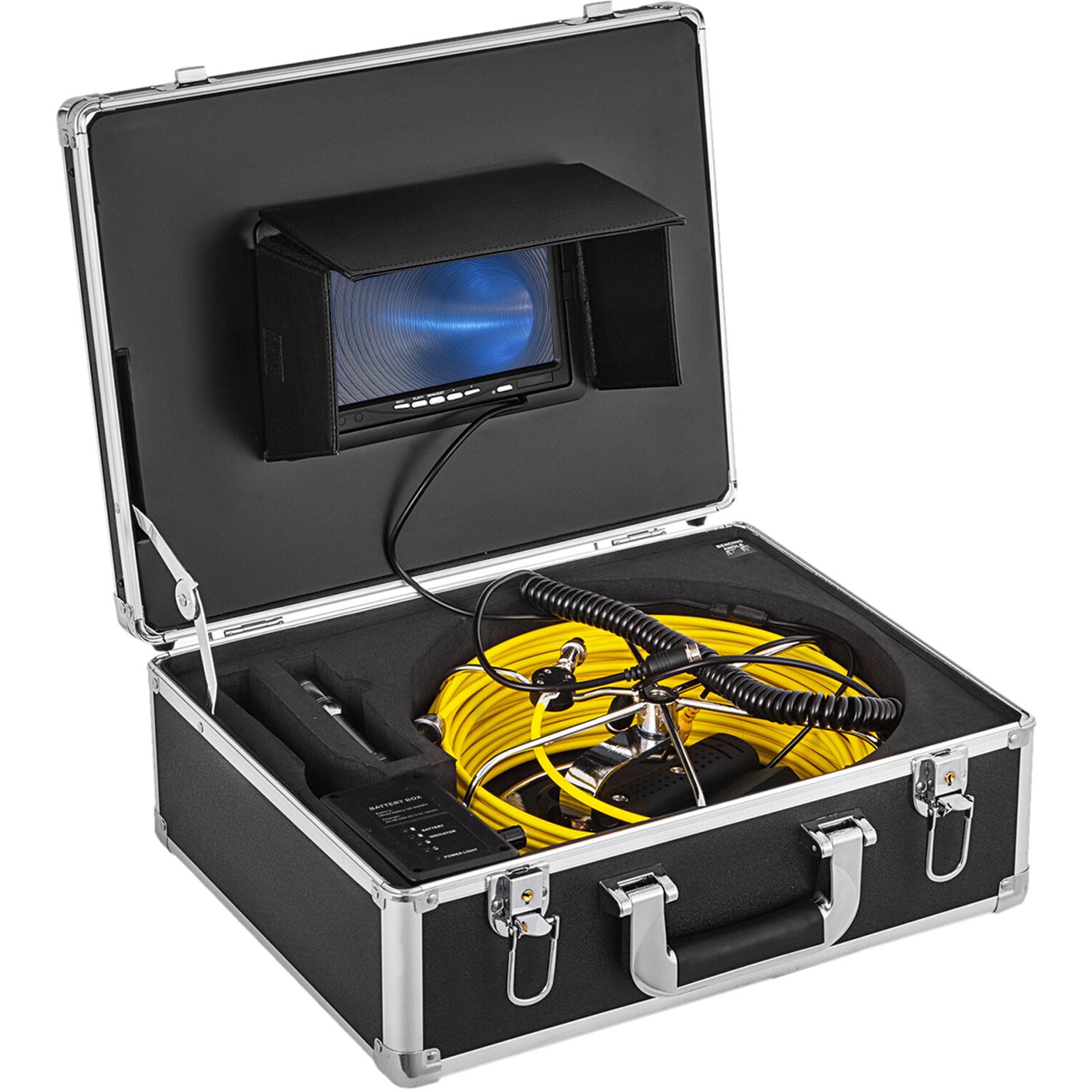 VEVOR Camera d'Inspection de Drainage Égout Écran LCD 7'' avec Enregistreur  DVR Câble 30m IP68 pour Conduit Tuyaux Plomberie Tuyau Caméra Canalisation