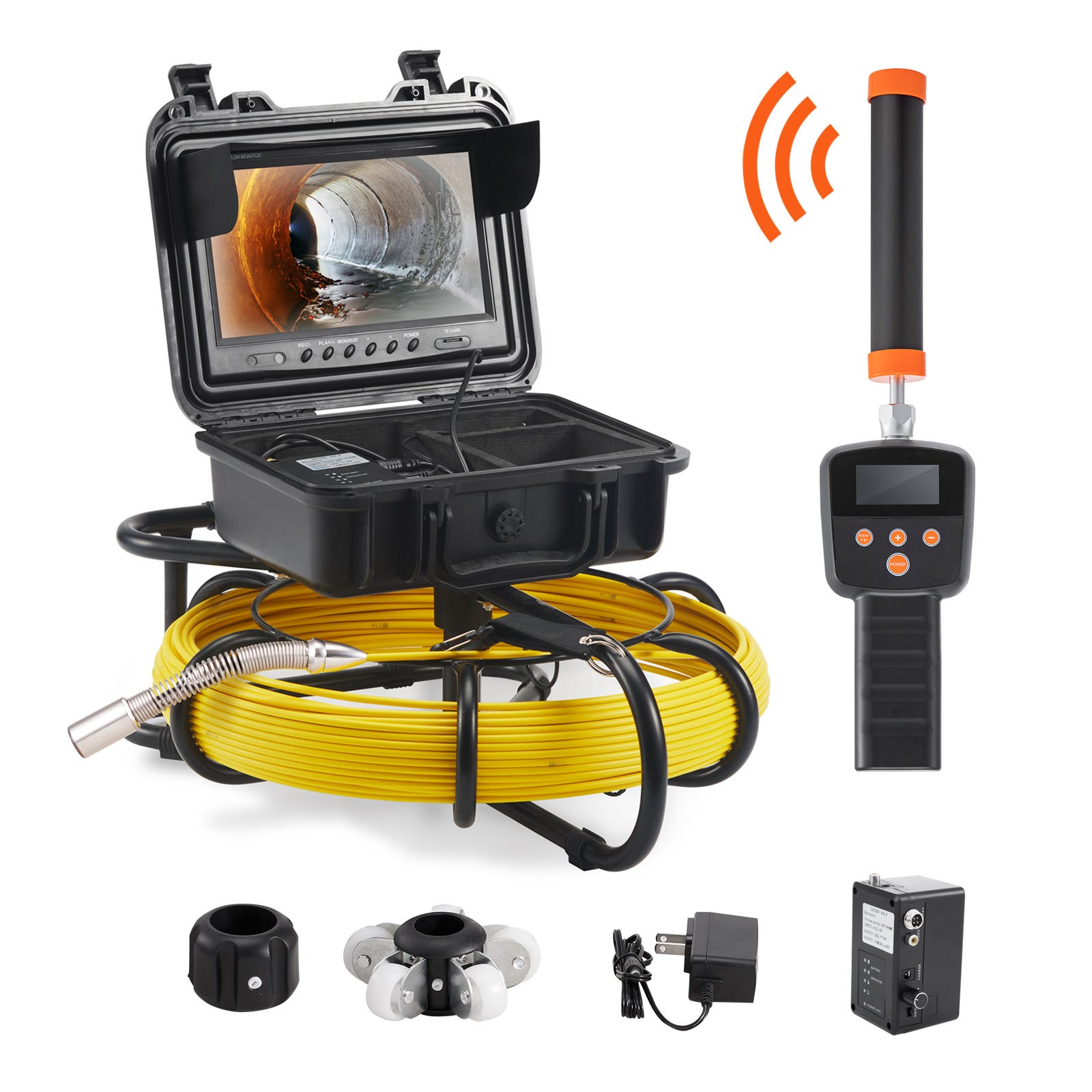 Caméra inspection canalisation - 30 m - 12 LED - Écran 7 pouces