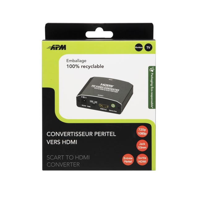 CONVERTISSEUR HDMI / PERITEL, 1080P, F / F, METAL, GRIS