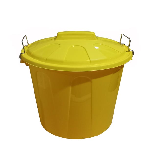 Cubo de basura para reciclar 25 litros color amarillo 21.5 x 36 x