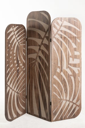 Biombo de bambú y tela blanca, Fiyi, 135x160 cm