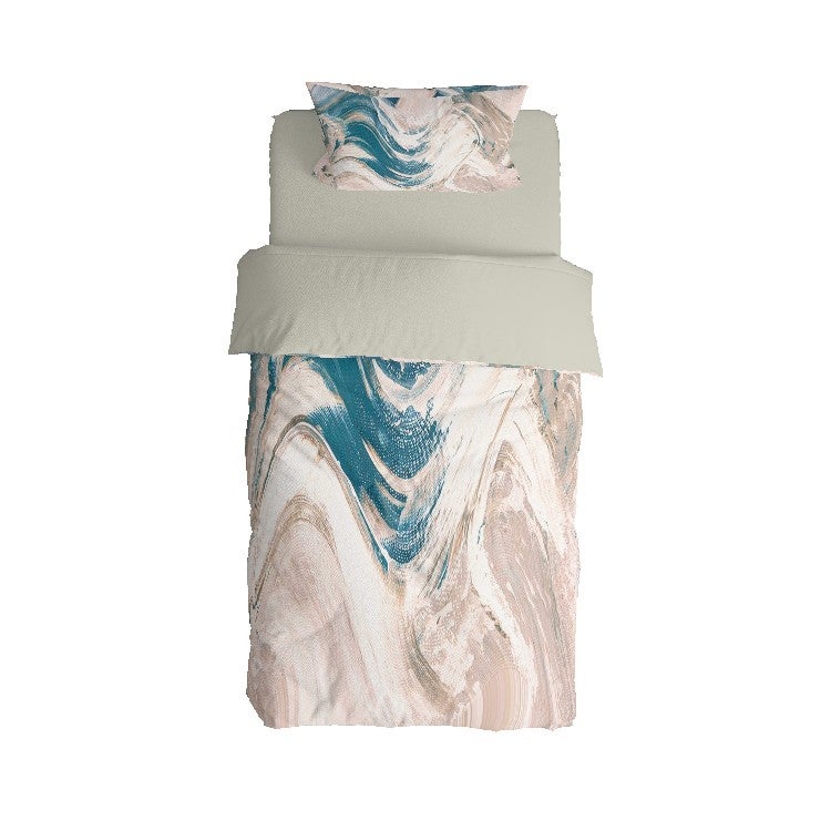 Housse de Couette Simple Fantaisie Abstraite en Coton, Beige, EPIKASA