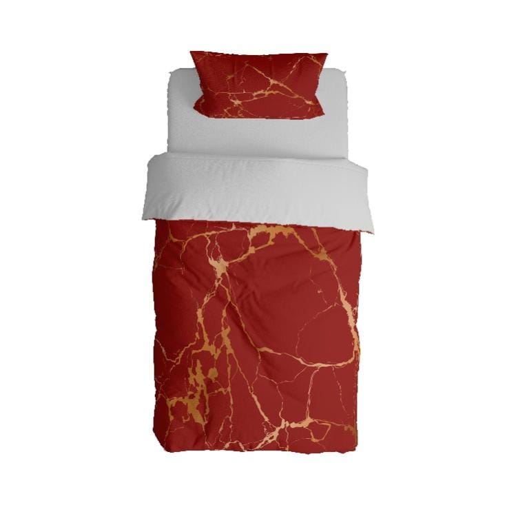 Housse de Couette Simple Fantaisie Passion en Coton, Rouge, EPIKASA