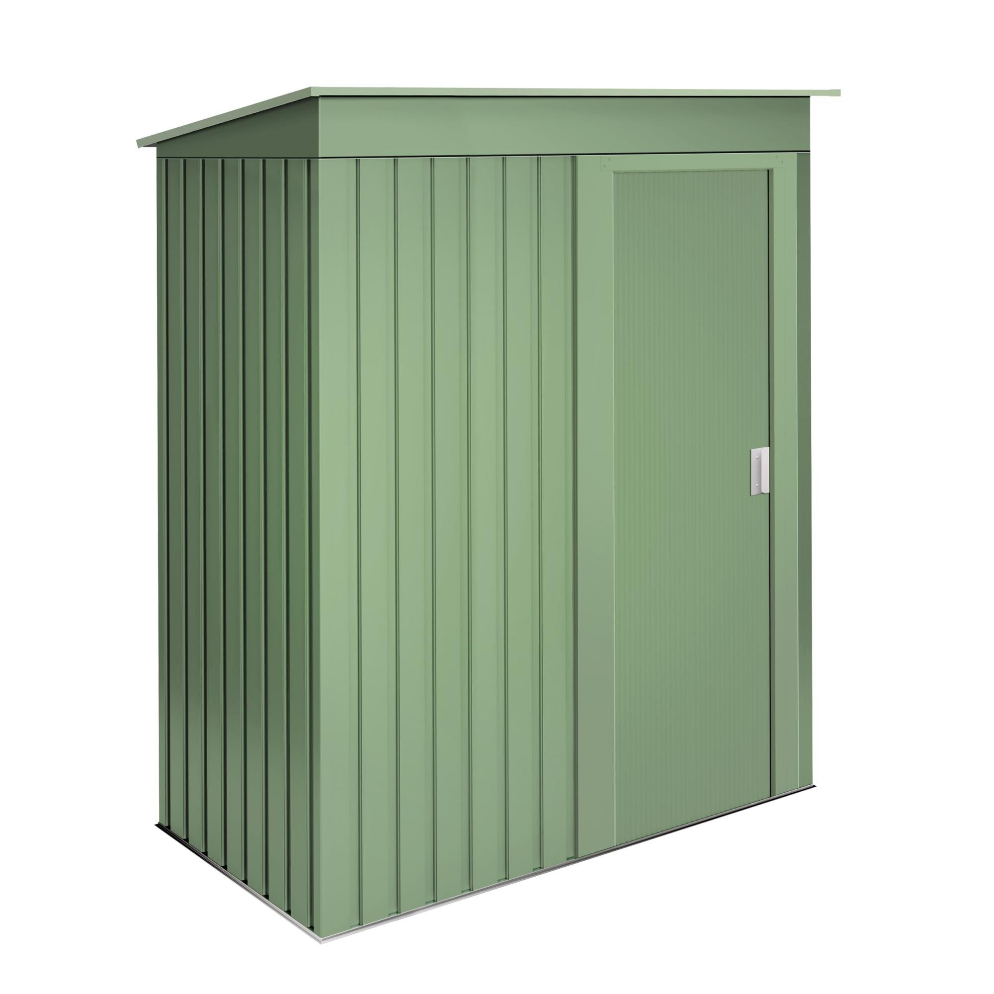Armoire de jardin métallique 1,39m2 Hede Green 162x86x181cm Porte coulissante Couleur vert