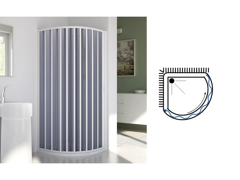 Box Doccia Semicircolare 70x70 Cm - Cabina A Soffietto Con Apertura Laterale, Bianco | Reversibile Destra/Sinistra - Foto 10