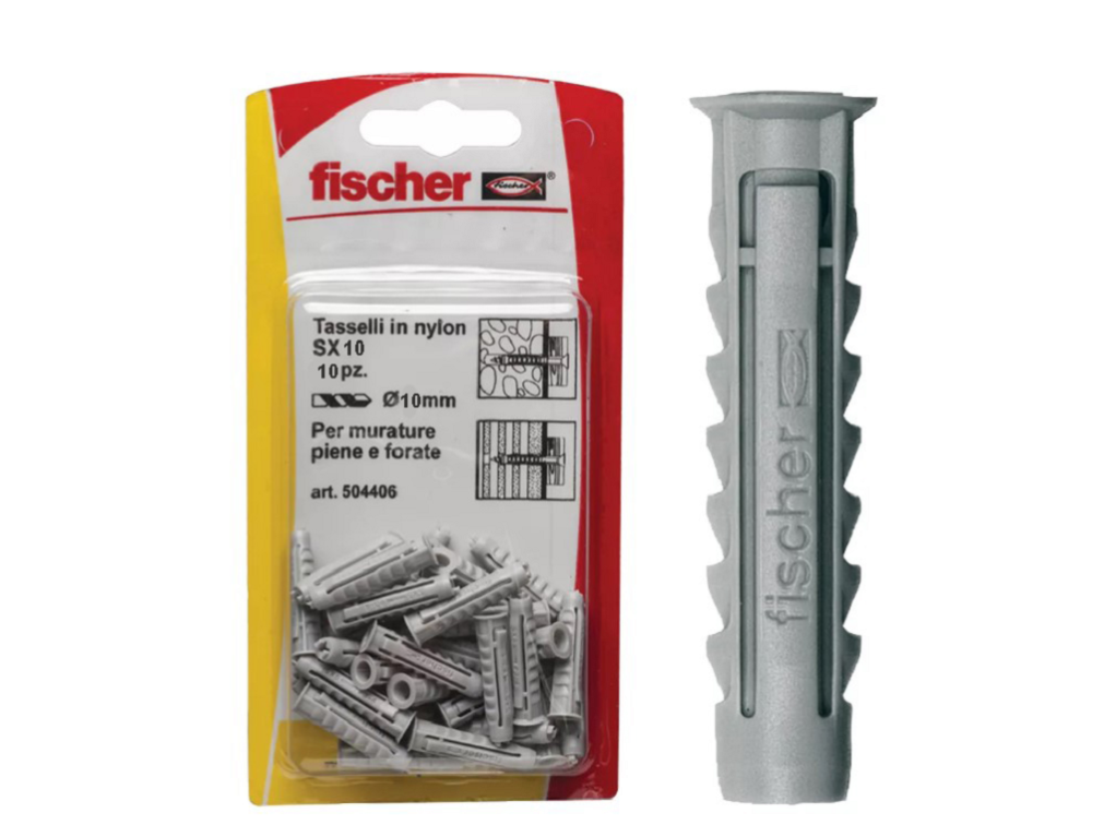 FISCHER 507233 Taco de pared y punta con tornillo en blister W 100 SX K
