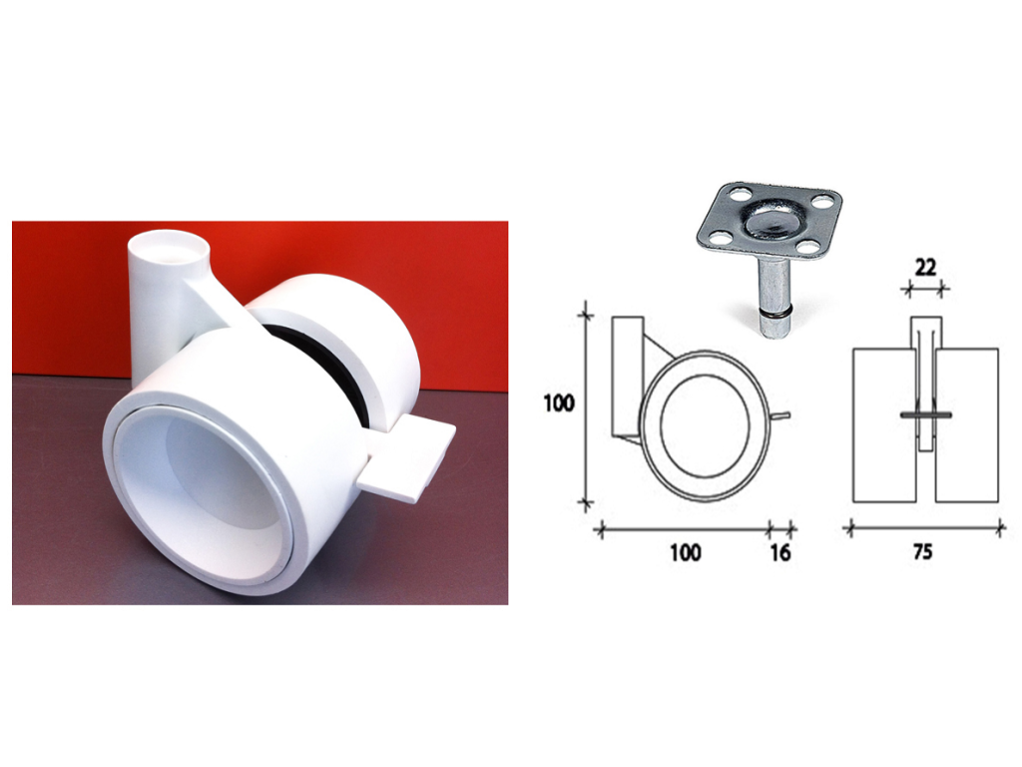 ACT Supporto per monitor con 2 cassetti, formato A4, altezza regolabile, per scrivania, schermo max. 32, peso max. 10 kg, piedini in gomma