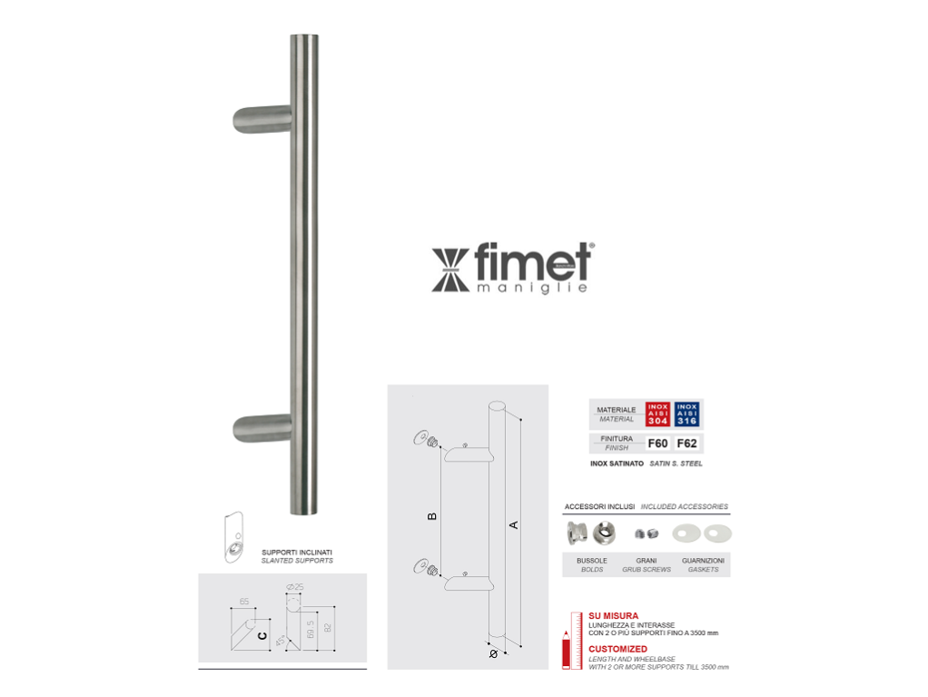 Maniglia Arizona In Acciaio Inox Satinato Per Porte - Lunghezza 500 Mm - Foto 6